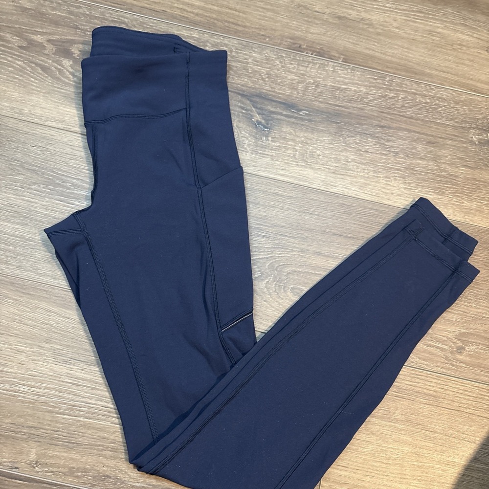 Lululemon Fast And Free Women's Navy Leggings Size 4 Athleisure